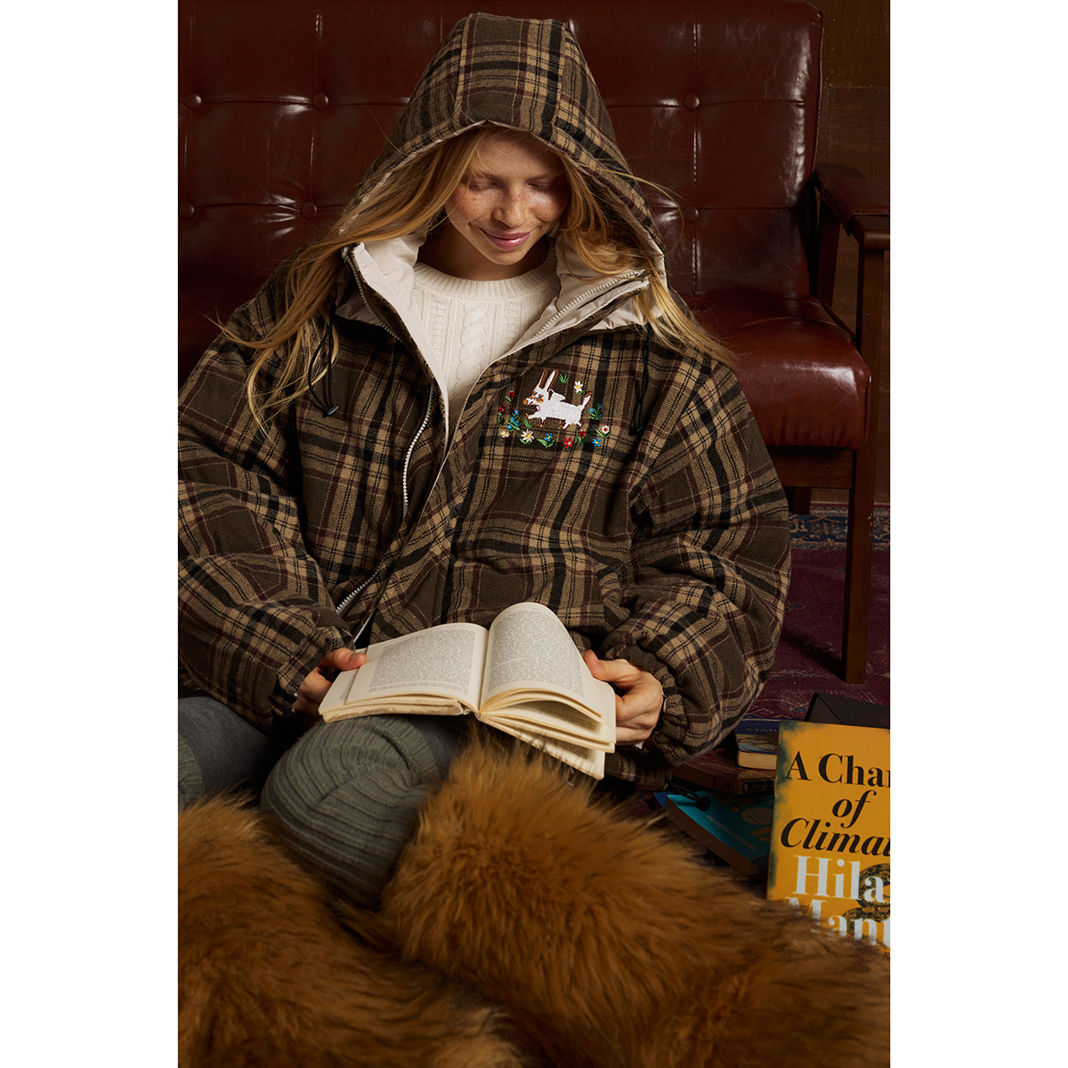 "Giacca unisex reversibile a quadri – Cappotto invernale oversize con cappuccio (fodera trapuntata, doppio uso, stampa a quadri vintage, tasche foderate in pile)"_voghion.com