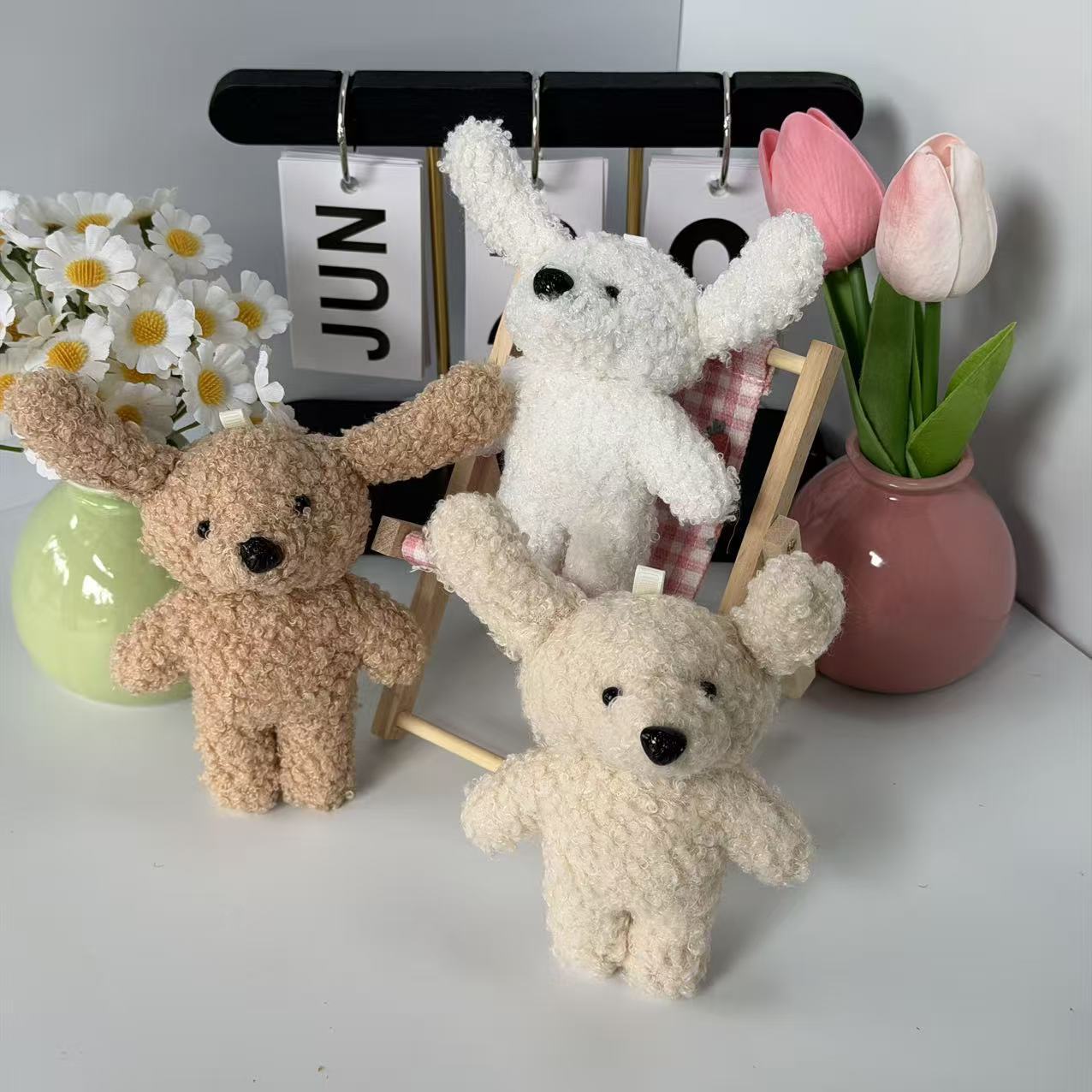 Handmade Cartoon Plush Long-Eared Puppy Cross-Border Cute Children's Accessories Bag Charms Doll
