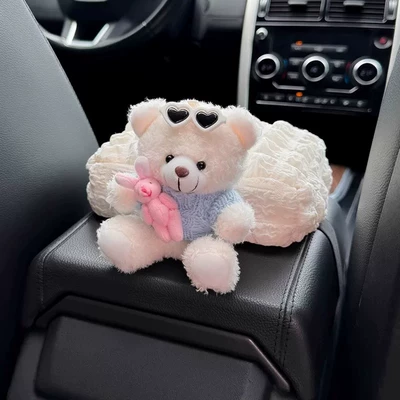 Car tissue box, armrest box, Car tissue box/set - little-white-bear-puff-tissue-box-armrest-box