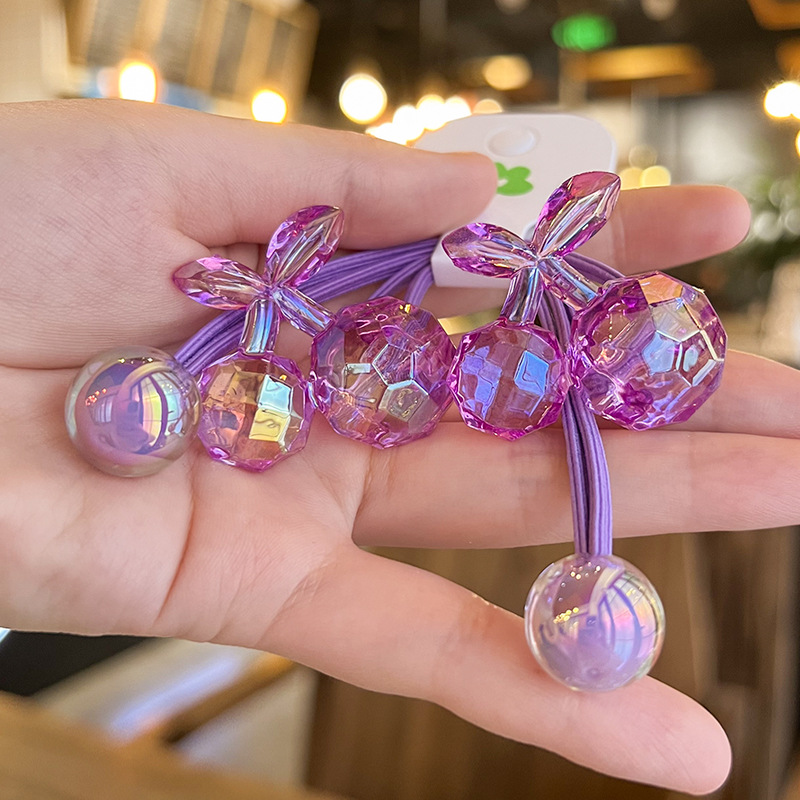 16g Weight Hair Tie Hair Accessories Type 2 Pieces Per Card Quantity Casual, Daily Occasion Acrylic Material cherry Festival Cherry Pattern All Seasons Season Kid'S Gender Sweet Style Sweet Kid'S Cherry Arylic Hair Tie 10