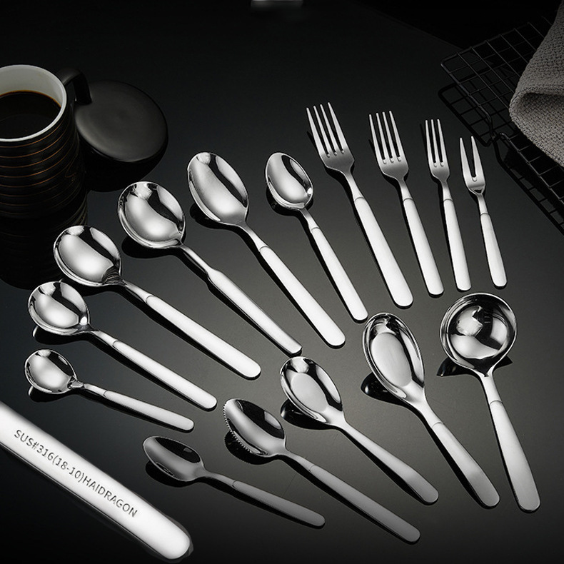 Carefully Selected 316 Stainless Steel Spoons, Western-Style Forks, Soup Spoons, Large Round Spoons, Fruit Mashing Spoons, Wholesale Western Tableware, Knives, Forks, and Spoons Carefully Selected 316 Stainless Steel Spoons, Western-Style Forks, Soup Spoons, Large Round Spoons, Fruit Mashing Spoons, Wholesale Western Tableware, Knives, Forks, and Spoons