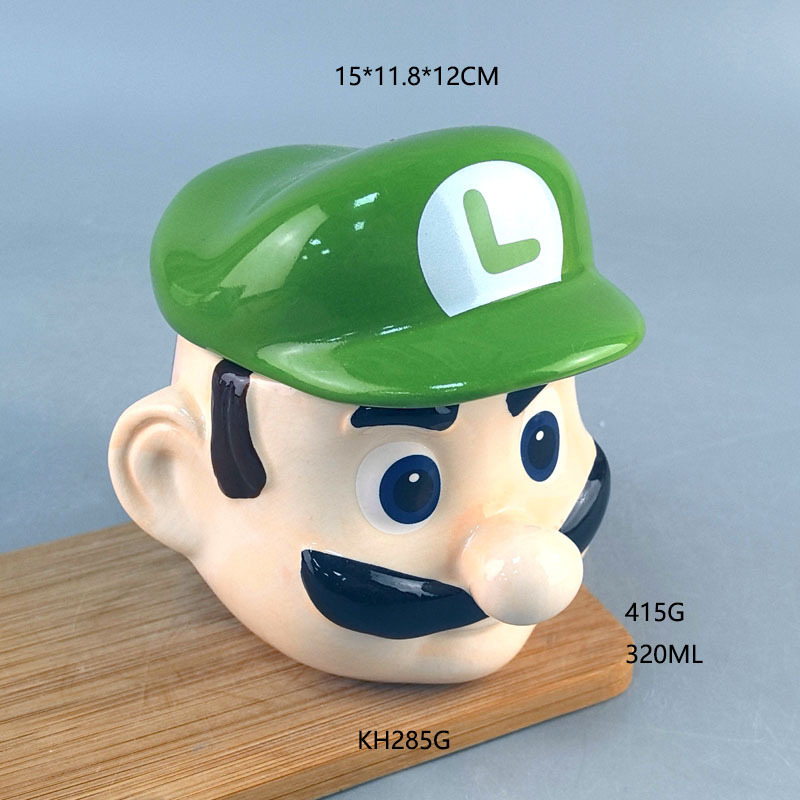 Taza de agua Mary Game cuidadosamente seleccionada, taza de café con diseño de boca de alcantarillado de dibujos animados, caja de regalo