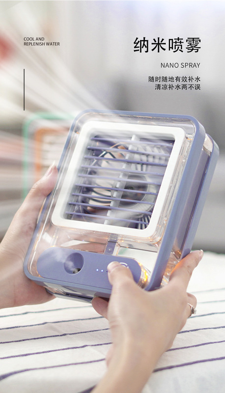 ミニusbミニファン水冷扇風機加湿スプレーデスクトップ冷房冷却ファンusbナイトライト|undefined