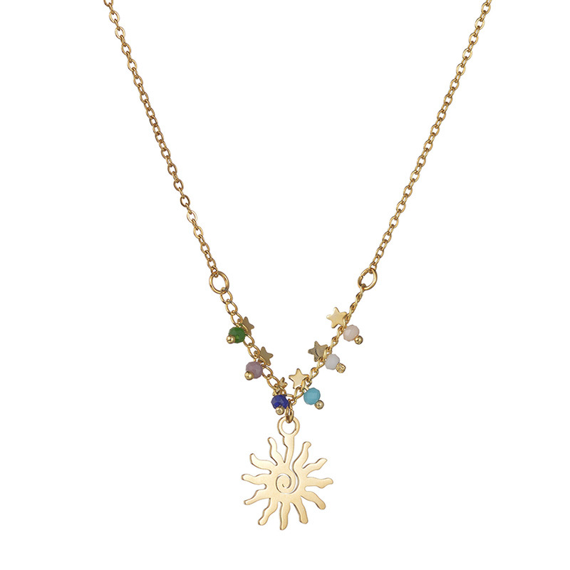 Fashion Sun Stainless Steel Plating Pendant Necklace 1 Piece