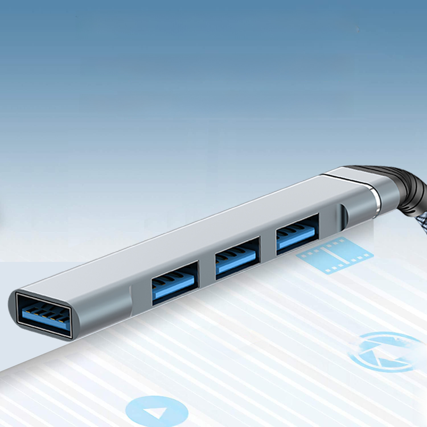 typec擴展塢筆記本電腦轉換器一拖四分線器usb 3.0 hub拓展塢