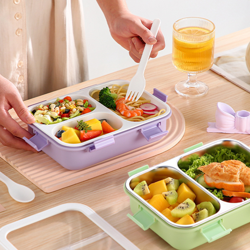 上班族保温饭盒学生带饭便携便当盒高颜值分格午餐盒食品级pp餐盒|undefined