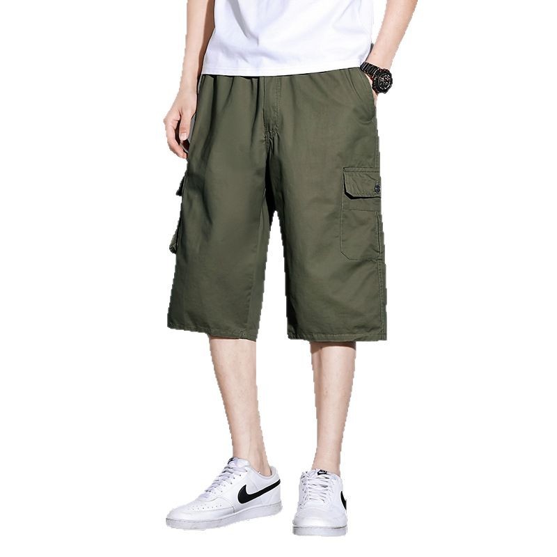 Summer Thin Cropped Pants Men's Sports Cotton Men's Popular Casual Pants Loose Overalls Men's Trendy Shorts
