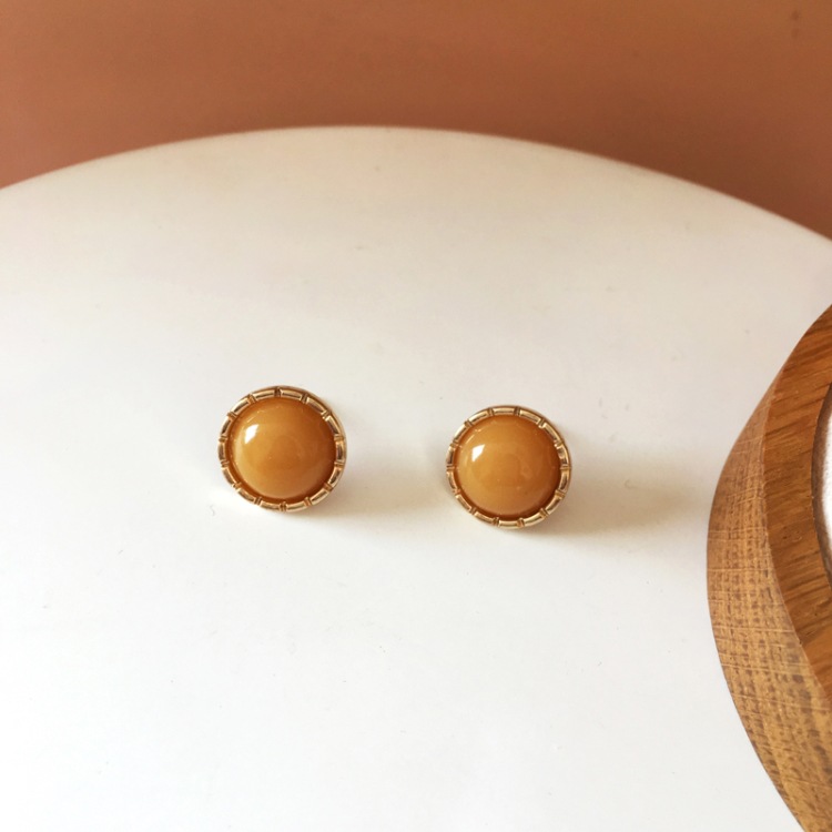 Simple Round Resin Earrings display picture 7