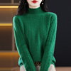 2022 Autumn and winter Cross border Ladies Sweater Korean Edition Half a Cardigan Solid Base coat thickening sweater