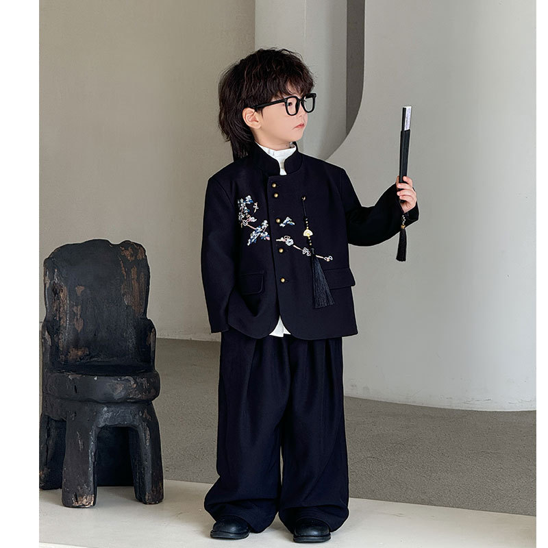 Сливовый топ + черные брюки 918 + рубашка 596