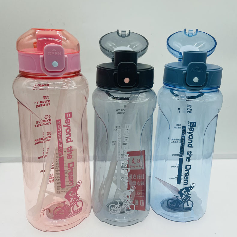 Youyun 0338 nueva escala deportes al aire libre al por mayor taza de agua portátil 1000ml taza de plástico grande taza de Estudiante
