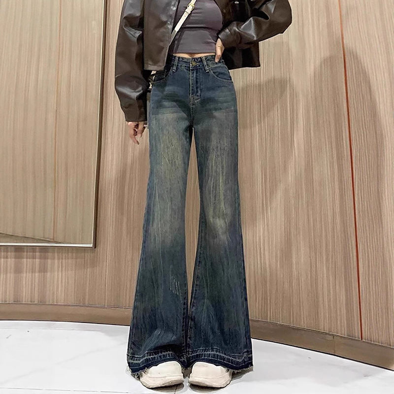 Spring Women's 2026 New Style Bootcut Jeans for Women, Loose American Style, Non-Leg-Fitting, Bell-Bottom Pants
