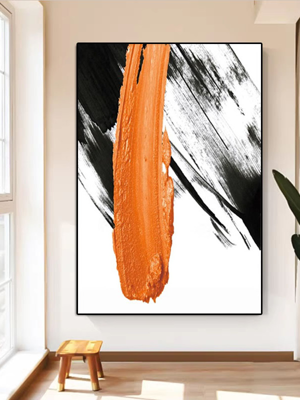 纯手绘油画立体抽象简约装饰画玄关过道背景墙肌理感壁画客厅挂画