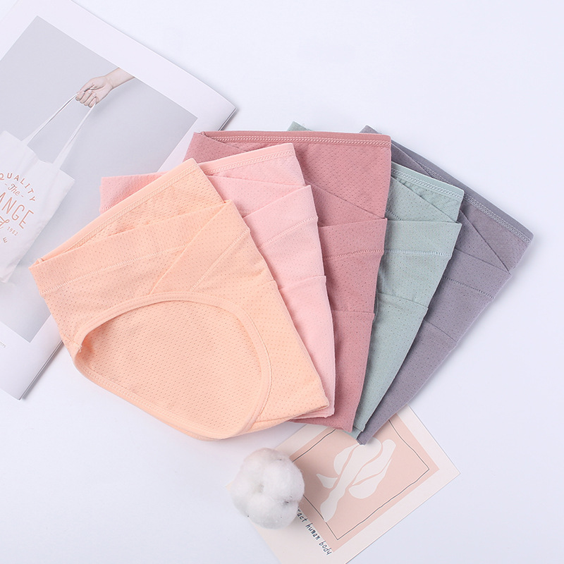 Ropa interior de mujer embarazada cintura baja agujero transpirable mujeres embarazadas más tamaño vientre Soporte simple moda transpirable triángulo de mujer embarazada ropa interior