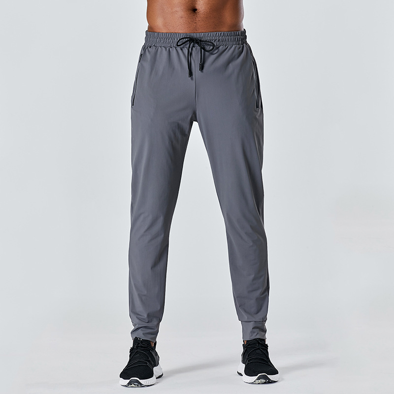 Men's Sports Pants Spring/Summer Ice Silk Quick-Dry Zipper Fitness Woven Drawstring Straight-Leg Casual Long Pants Running Pants with Ice Feel Men's Sports Pants Spring/Summer Ice Silk Quick-Dry Zipper Fitness Woven Drawstring Straight-Leg Casual Long Pants Running Pants with Ice Feel