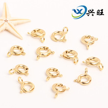 14K包金配件保色铜料 弹簧扣手工饰品手链项链专用收尾连接锁扣子