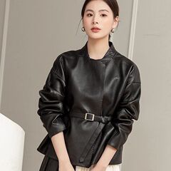 港风复古小香风皮衣外套女士短款潮流春秋季皮夹克小个子显瘦洋气