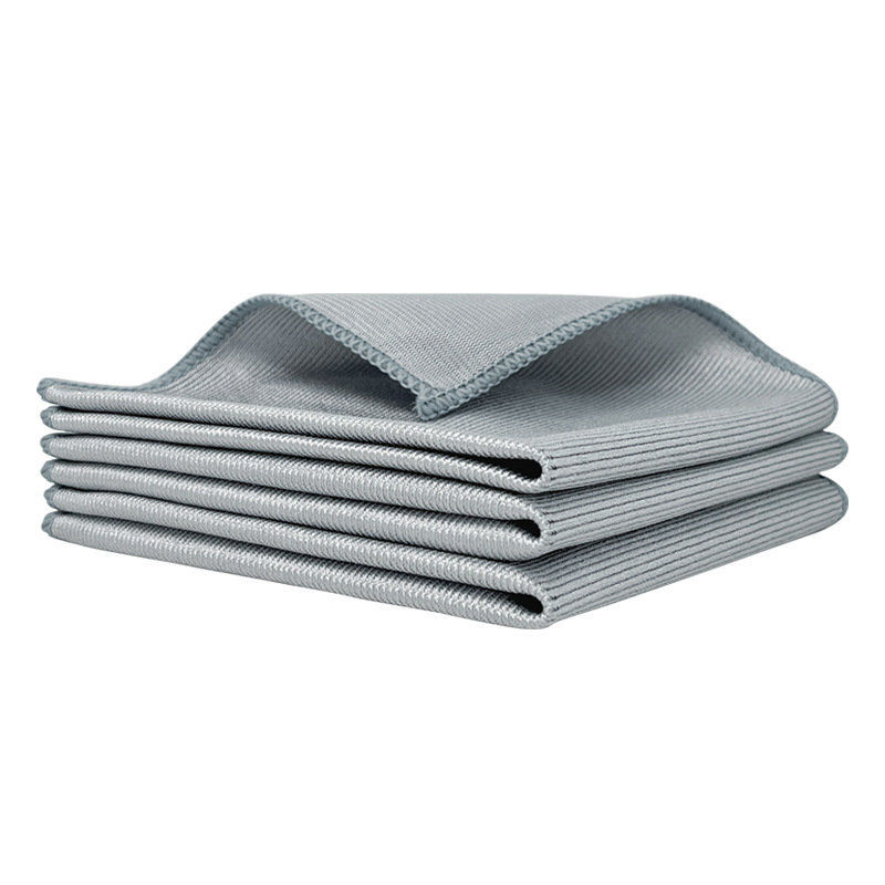 Paño de limpieza de tela de vidrio fibra ultrafina aceite absorbente fuerte eliminación de artefactos de vidrio almohadilla de fregado para el hogar sin costuras