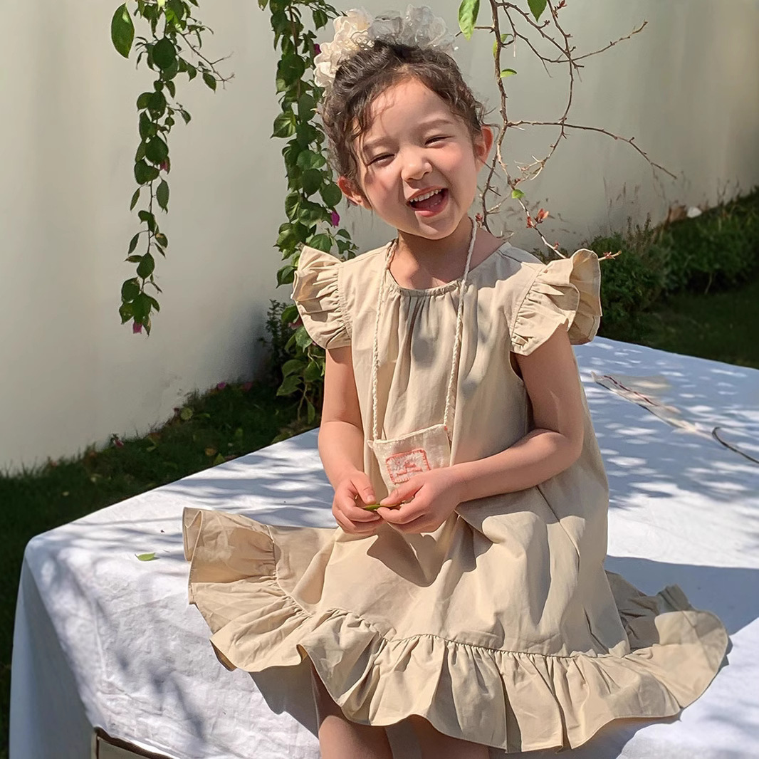 Summer New Girls Sleeveless dress Bow Children's Skirt Mesh Girl Cute Elegant Princess Dress