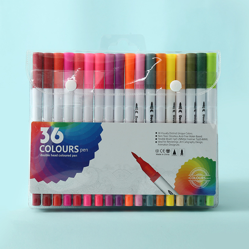 Bolígrafo de acuarela de doble punta, 120 colores, lavable, respetuoso con el medio ambiente, juego de pinceles para niños, pintura artística para estudiantes, bolígrafo de línea de gancho a base de agua