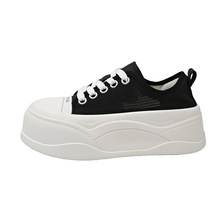 2025春夏季厚底防水台透气网纱女鞋百搭舒适平底系带休闲鞋女网鞋