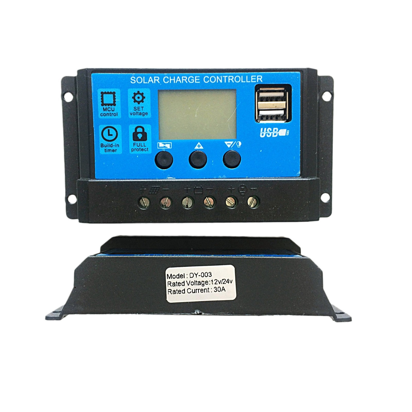 Controlador solar 10A20A30A12/24V identificación automática voltaje de la batería pantalla LCD con USB5V