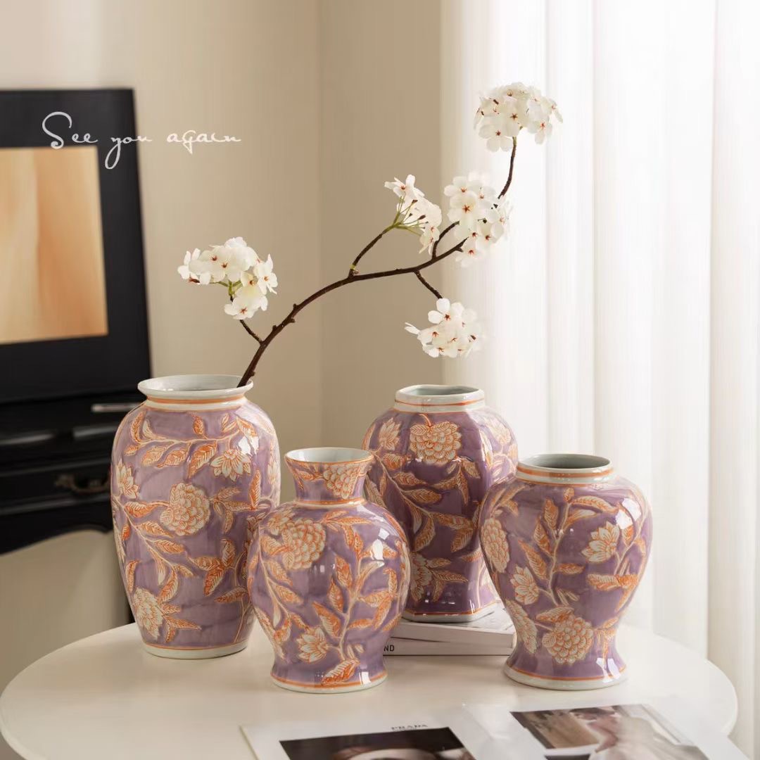 New Chinoiserie Blue and White Porcelain High Temperature Ceramic Vase Entrance Living Room Bedroom Home Display Vase Hydroponic Flower Arrangement Ornaments