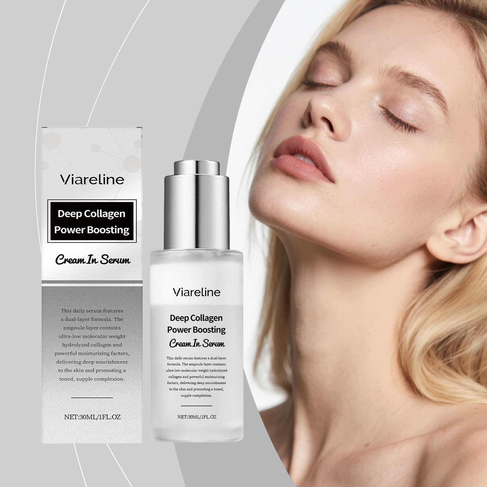 Viareline Collagen Care Essence Moisturizing and Softening Facial Skin Delicate Hydrating Essence