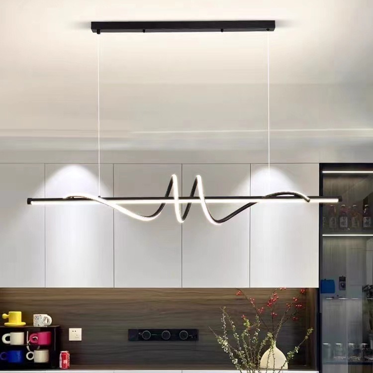 2024 nueva lámpara de restaurante curva nórdica moderna lámpara de barra larga minimalista creativa lámpara de gabinete minimalista