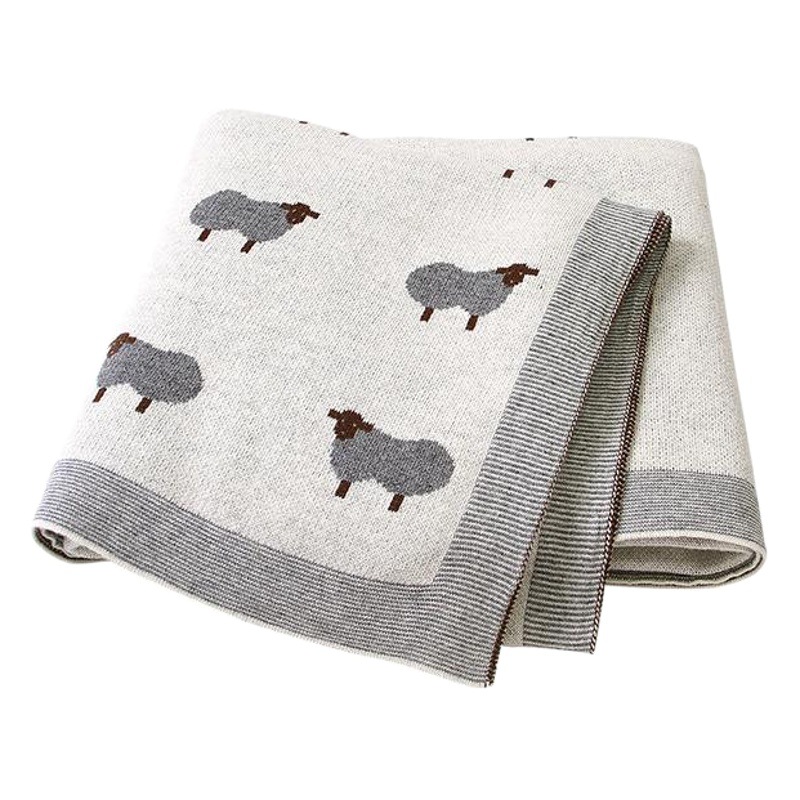 INS Venta caliente primavera y verano bebé manta de punto poco ovejas manta bebé edredón a prueba de viento