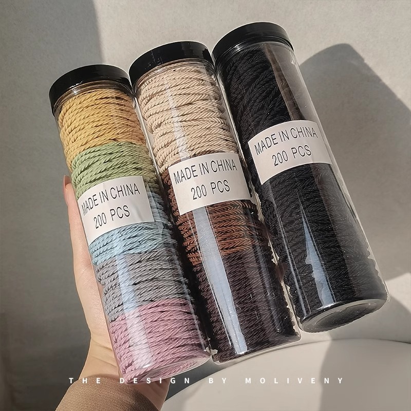 Otoño e invierno, lazo redondo para el cabello enlatado, funda de cuero para el cabello, cuerda para la cabeza, banda elástica circular de alta calidad para mujer, no daña la cuerda para el cabello