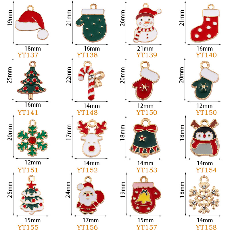 卡通圣诞节锌合金滴油小挂件首饰手链吊坠DIY饰品配件
