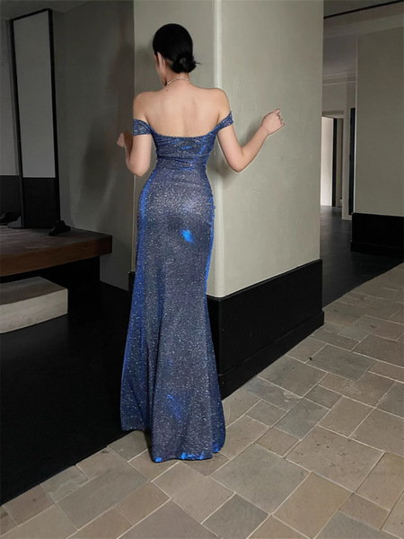 Blue evening dress