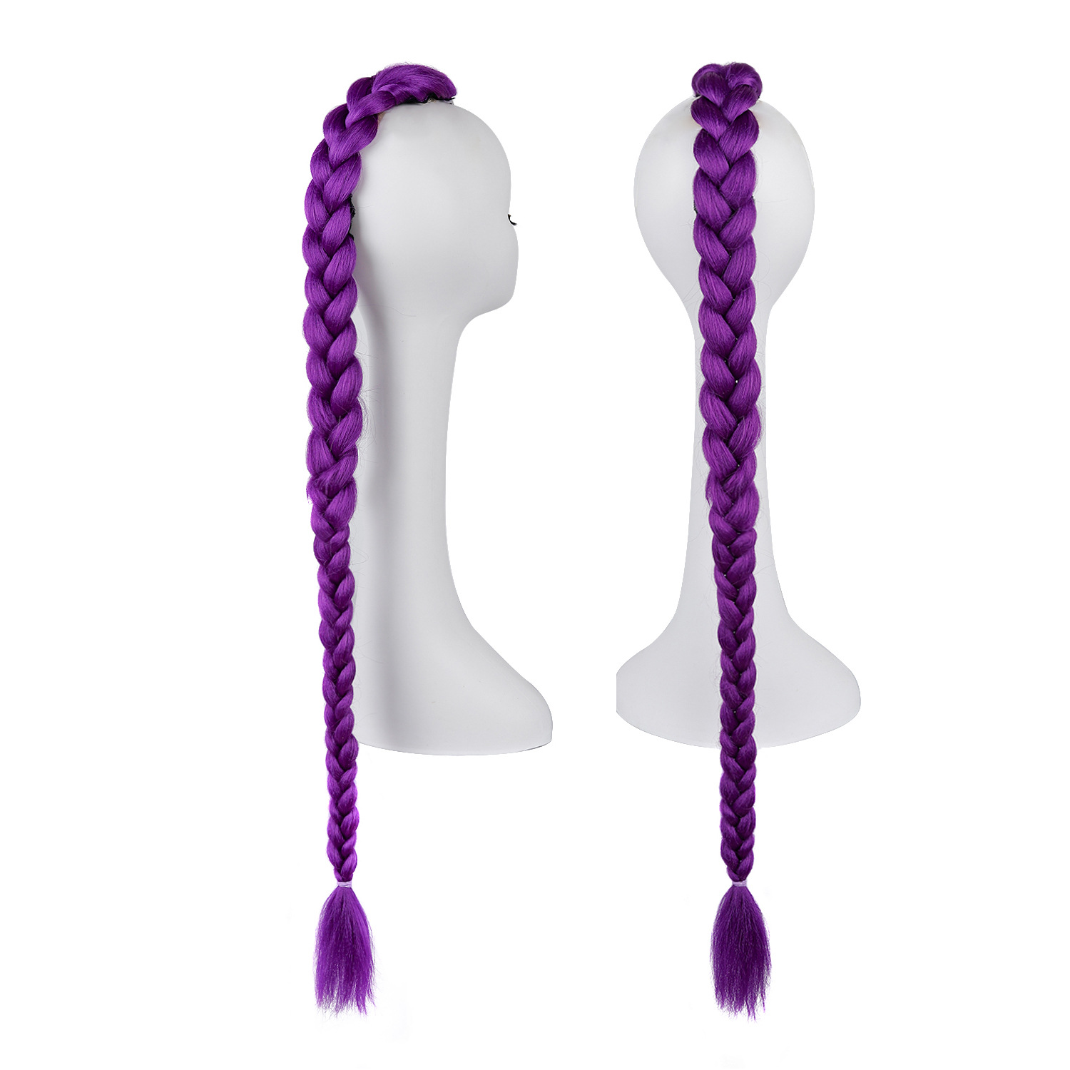 Cross-Border Skpopcosplay Wig with Purple Big Braided Ponytail