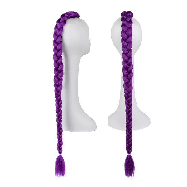 Cross-Border Skpopcosplay Wig with Purple Big Braided Ponytail
