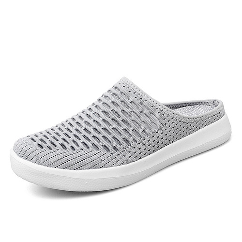 Summer New Mesh Half Slippers Women's Backless Closed Toe Lazy Slip-on Casual Shoes Women's Shoes Large Size 43
