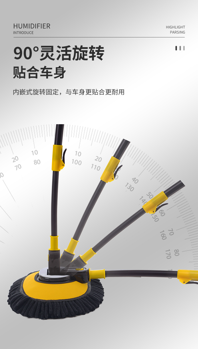 Car-Specific Curved Handle Car Wash Mop, Dust Removal Brush, Non-Damaging to Paint, Car Wash Tool, Long Handle Car Cleaning Brush