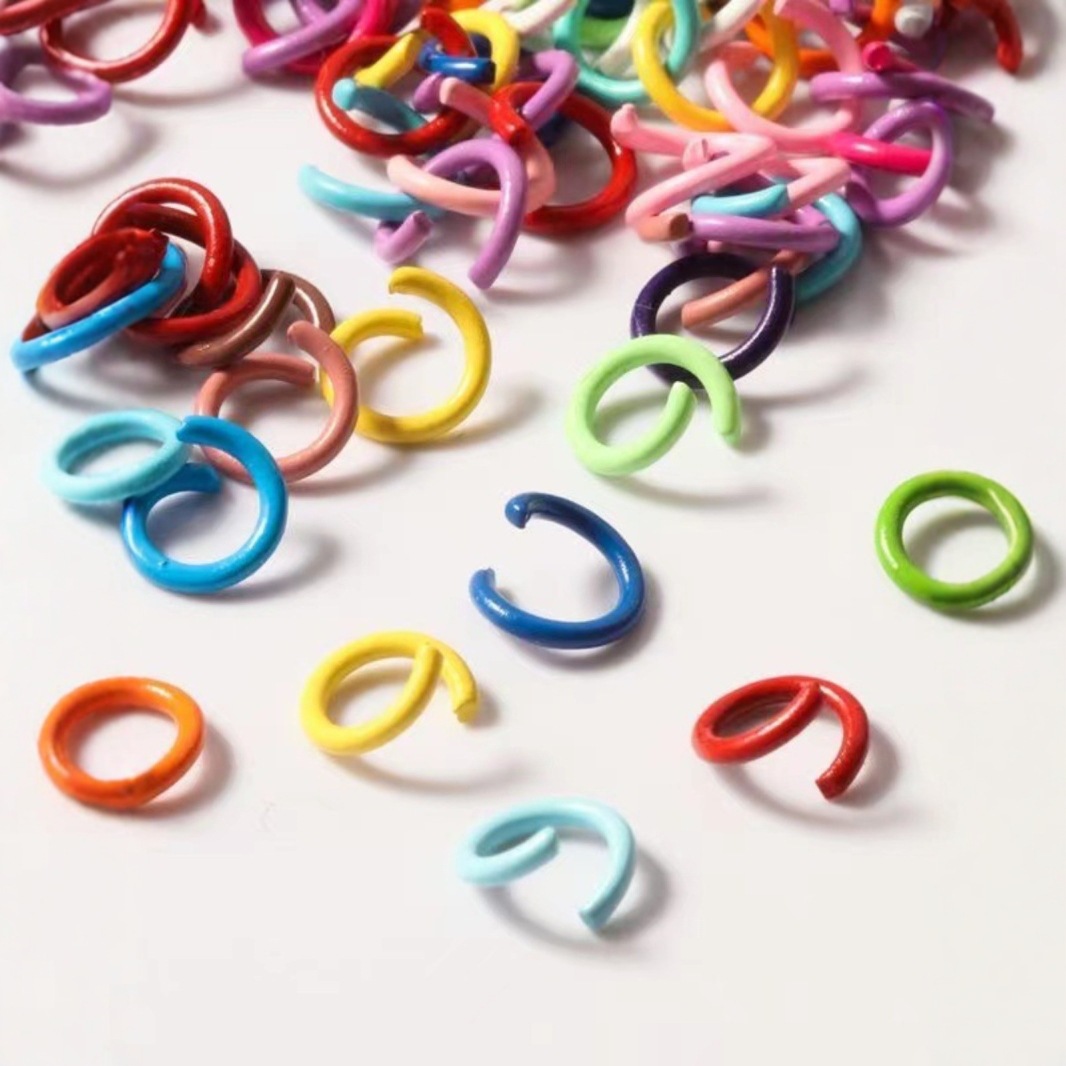 Round Colorful Open Ring Alloy Spray Paint DIY Jewelry Accessories Handmade Connecting Ring Single Ring Iron Ring C Ring Material