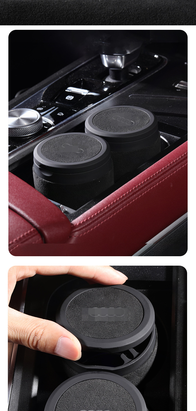 Suitable for Audi Car Ashtray New A6L/A4L/A3/A7/Q5L/Q3/Q2L/Q7 Classy Suede Model