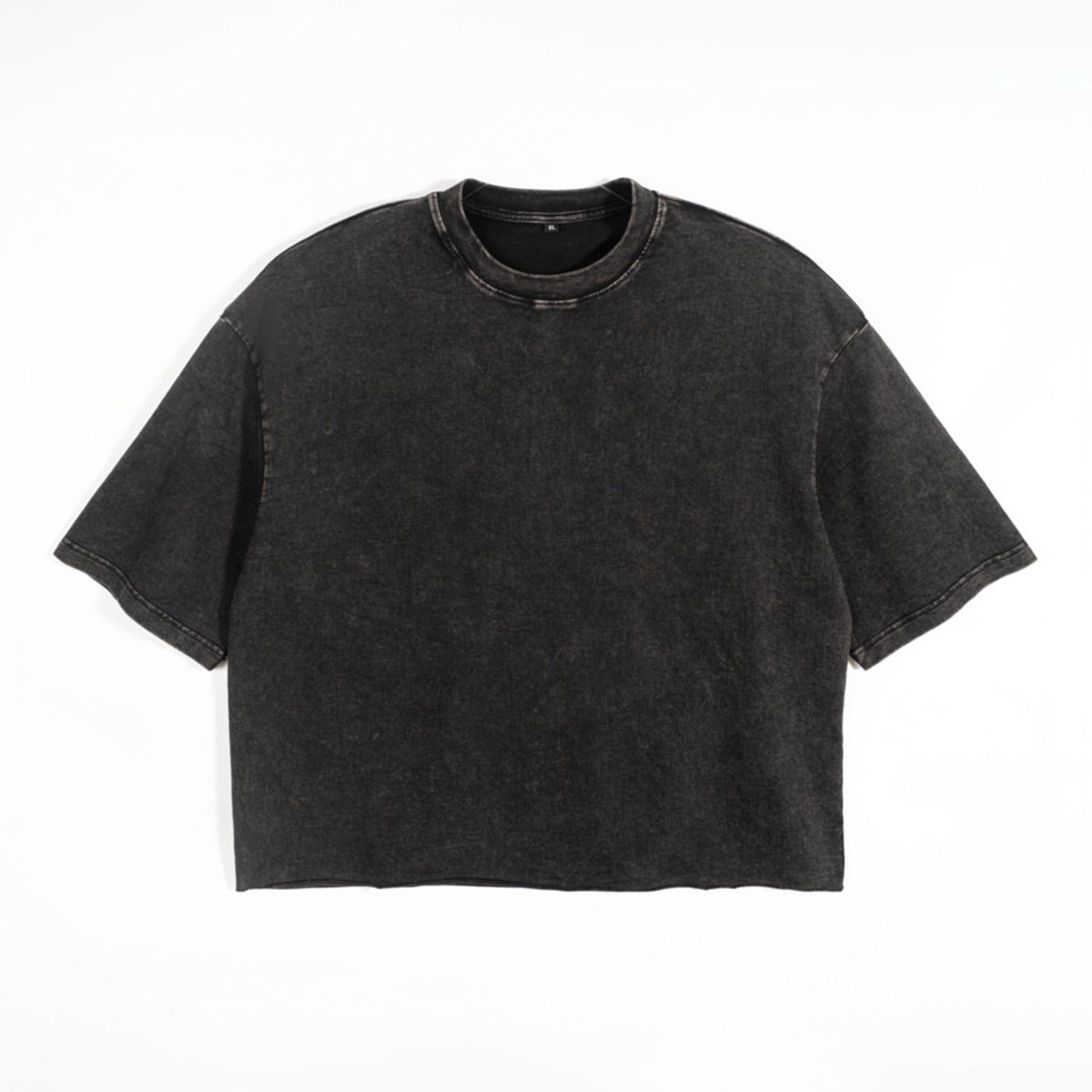 ETAI Hombre| Marca de moda transfronteriza hace vieja camiseta corta ancha corta de alta calidad lavada con agua retro boxy algodón de manga corta