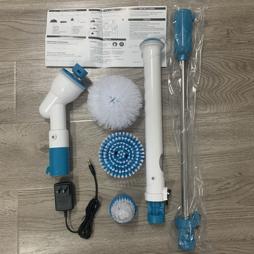 Rechargeable electric cleaning brush Long handle retractable floor tile bath brush Home wireless cleaning brush