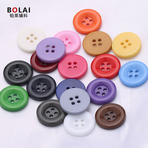 Wholesale Sweater Coat Resin Buttons, Four-Hole Round Hand-Sewn Buttons for Suit Coats, Colorful Buttons for Overcoats