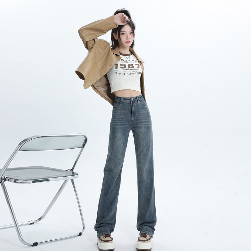 Retro elastic jeans
