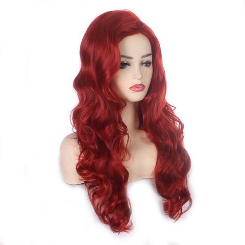 Princess Ariel mermaid red wig female long curly hair Shana. Game anime cos wig