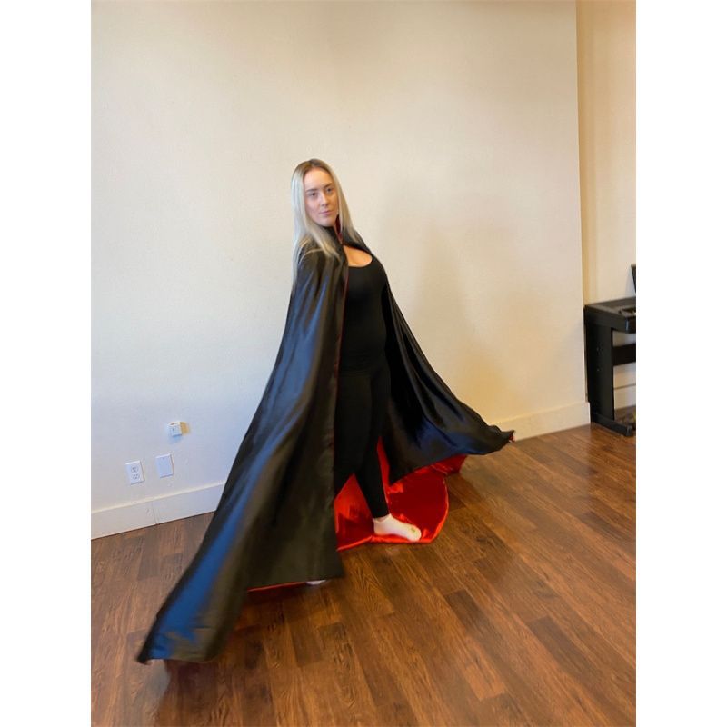 Wide Skirt Christmas Double-Sided Cape Halloween Cape Small Collar Windbreaker European and American Medieval Coat