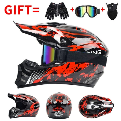 Go-Kart Downhill Bicycle Helmets, Motorcycle Safety Supplies - red-run-exclusive-export-edition-includes-a-free-3-piece-gift-set-s-55-56-head-circumference