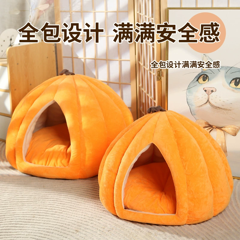 Коттедж для зимнего тепла, закрытая кошачья кровать, клетка для сна кошек зимой, домик для кошек утолщенный и теплый