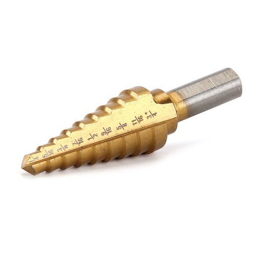 Cross-border Amazon 6-piece aluminum box titanium-plated British triangular shank step drill center punch set