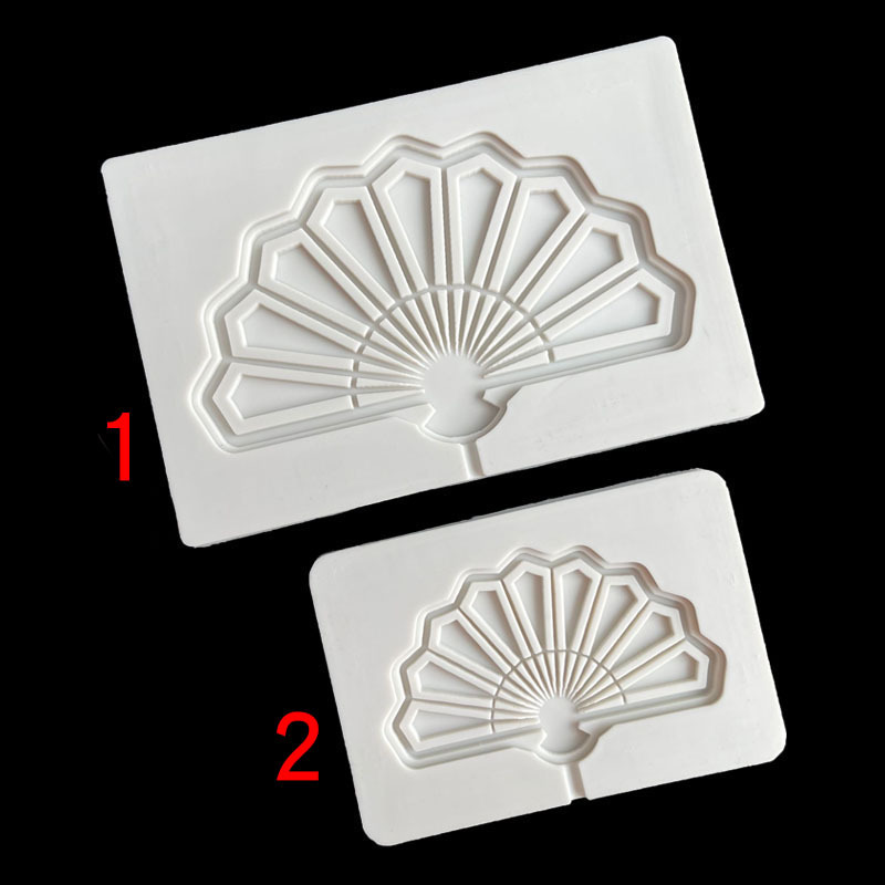 Fondant hornear chino antiguo abanico en forma de molde de silicona de chocolate fondant chino cumpleaños celebración adornos en stock