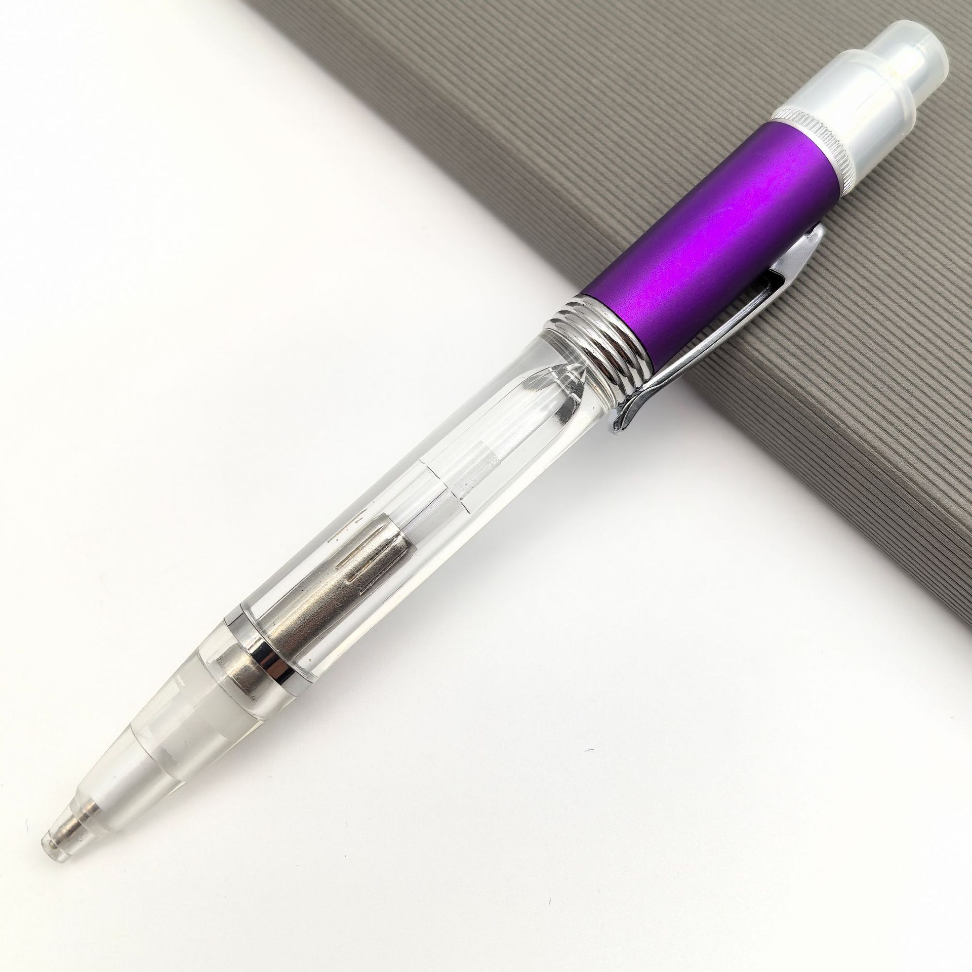 Lámpara de colores creativa bolígrafo publicitario acrílico material transparente imprimible bolígrafo LED de color